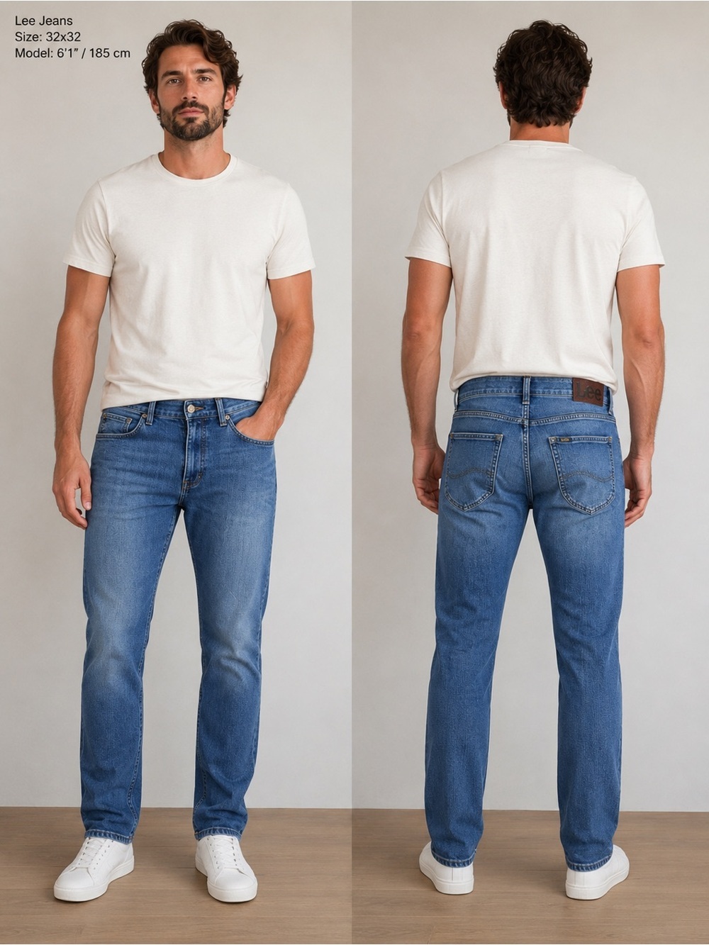Lee Slim Straight Blue Stretch Jeans 32x32 - Picture 1 of 7